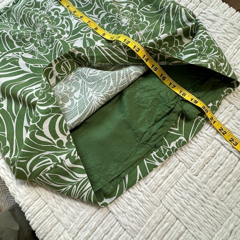LOFT Floral botanical Silk Blend contemporary art deco mod Mini Skirt - Picture 8 of 8